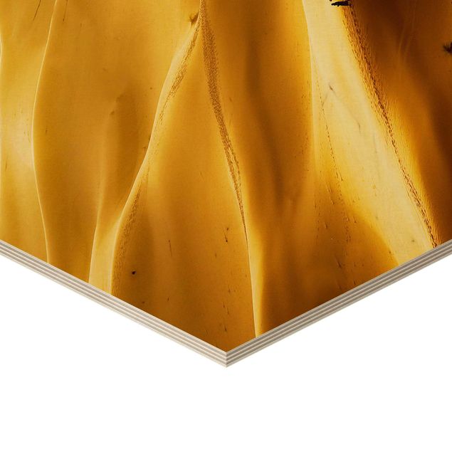 Hexagon Bild Holz - Golden Dunes