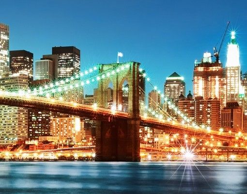 Adhesivos para azulejos Nighttime Manhattan Bridge