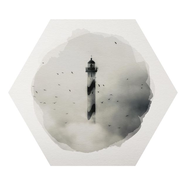 Cuadros naturaleza WaterColours - Lighthouse In The Fog