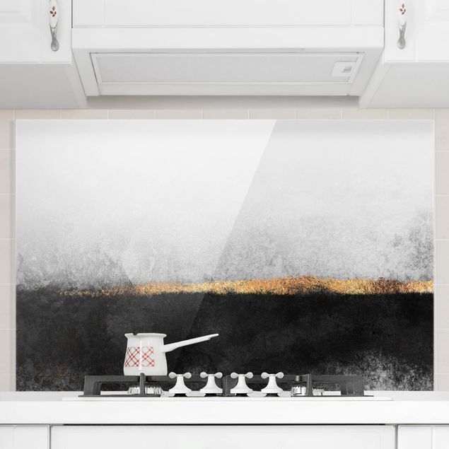 Decoración cocina Abstract Golden Horizon Black And White