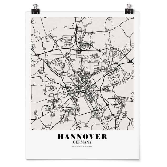 Láminas frases Hannover City Map - Classic