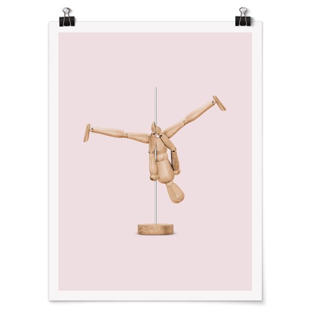 Póster vintage  Pole Dance With Wooden Figure