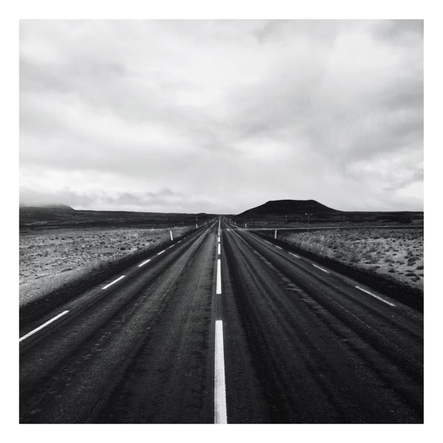 Cuadro con paisajes Straight Road In Iceland