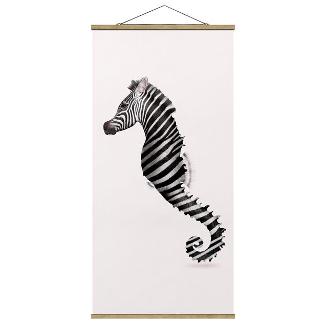 Cuadrs cebras Seahorse With Zebra Stripes