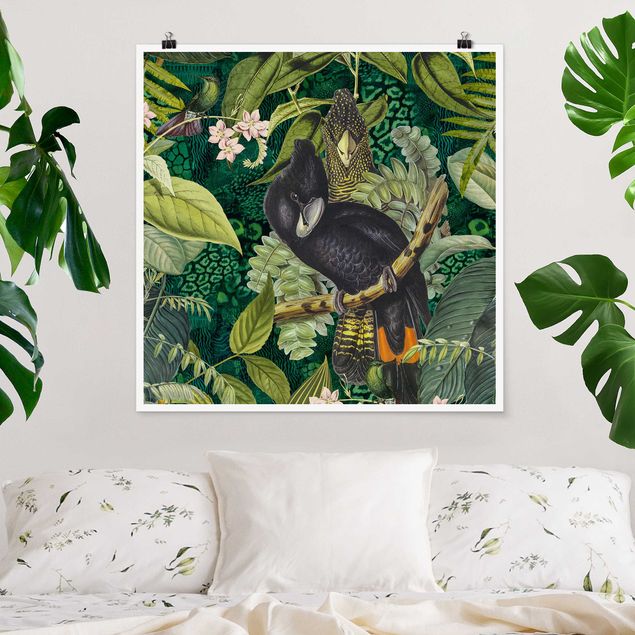 Decoración cocina Colourful Collage - Cockatoos In The Jungle