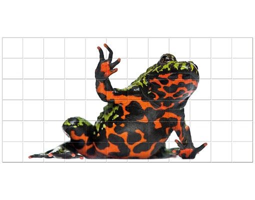 Adhesivos para azulejos en rojo Fire-bellied Toad