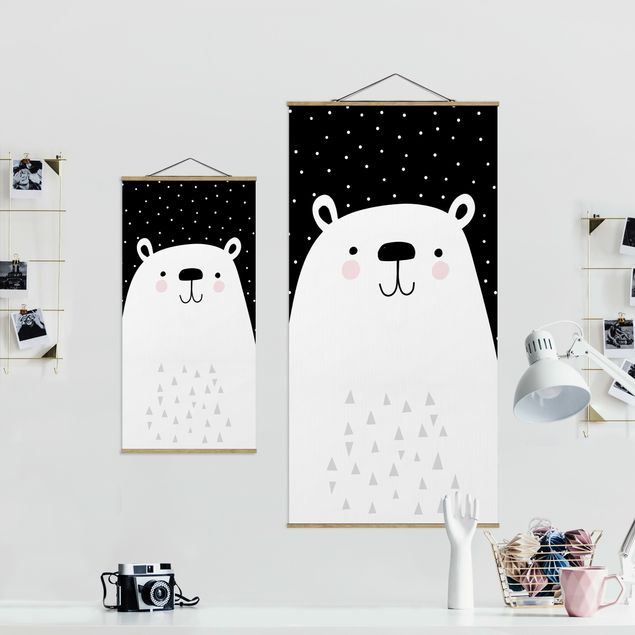 Cuadros en blanco y negro Zoo With Patterns - Polar Bear
