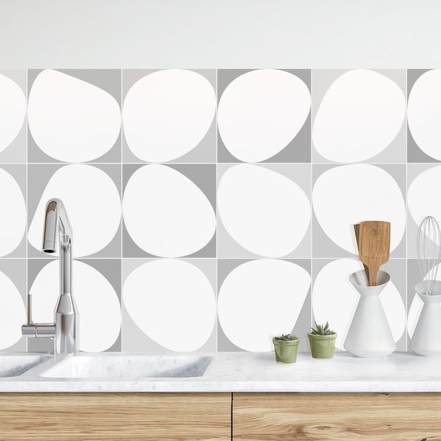 Decoración de cocinas Oval Tiles - Grey