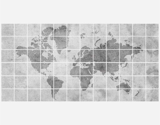 Adhesivos para azulejos efecto piedra Vintage World Map II