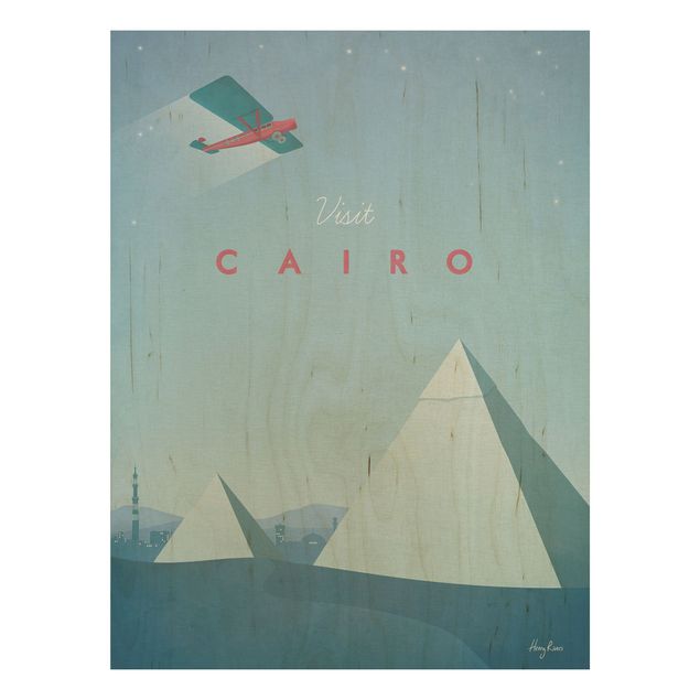 cuadro vintage madera Travel Poster - Cairo