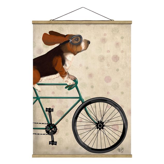 Cuadros decorativos vintage Cycling - Basset On Bike