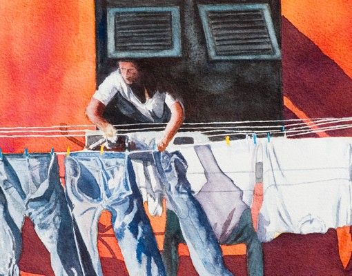 vinilos para cubrir azulejos baño Laundry in the summer wind