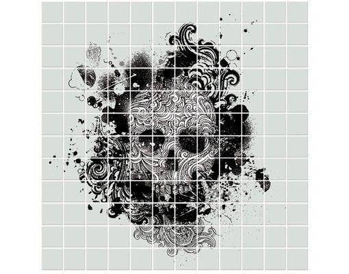 Adhesivos para azulejos patrones Skull