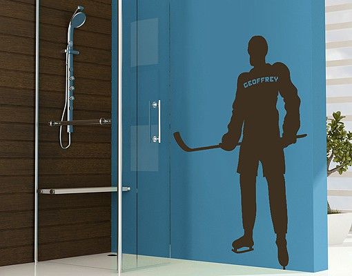 Decoración infantil pared Wall Decal no.RS109 Customised text Ice Hockey