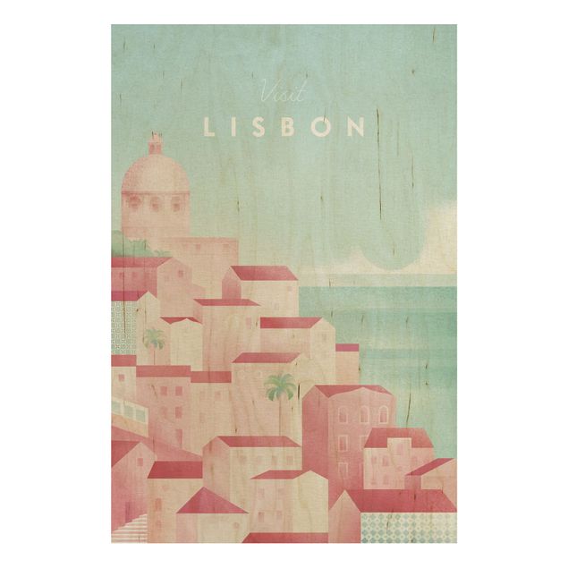 Cuadros de madera paisajes Travel Poster - Lisbon