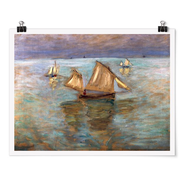 Láminas cuadros famosos Claude Monet - Fishing Boats Near Pourville