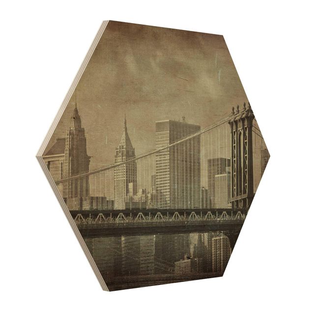 cuadro hexagonal Vintage New York City
