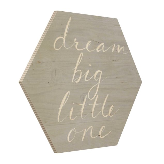cuadro hexagonal Wooden Wall Gray - Dream Big