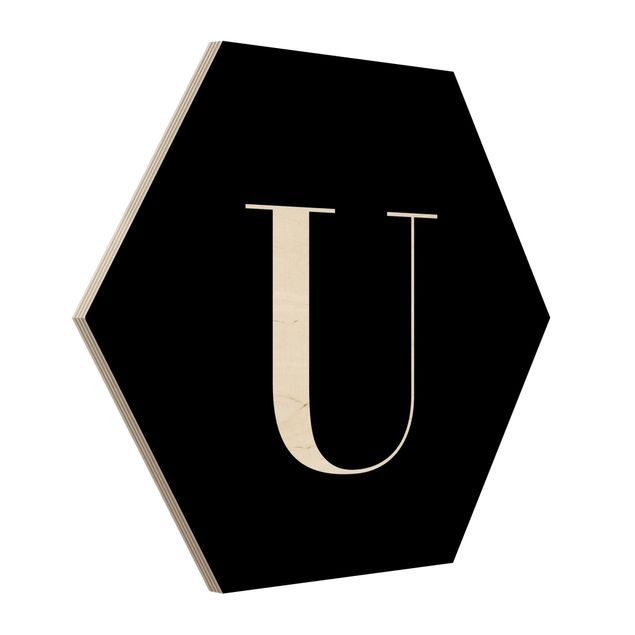 cuadros hexagonales Letter Serif Black U