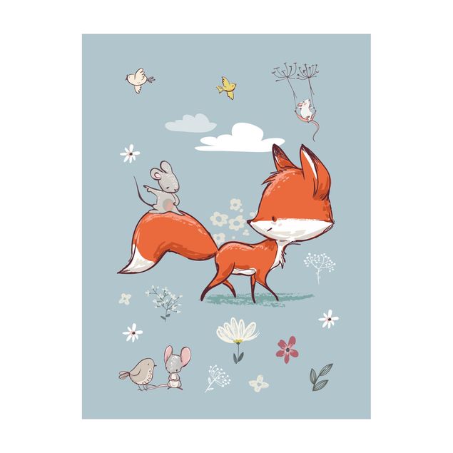 Alfombras azules Fox And Mouse Travelling