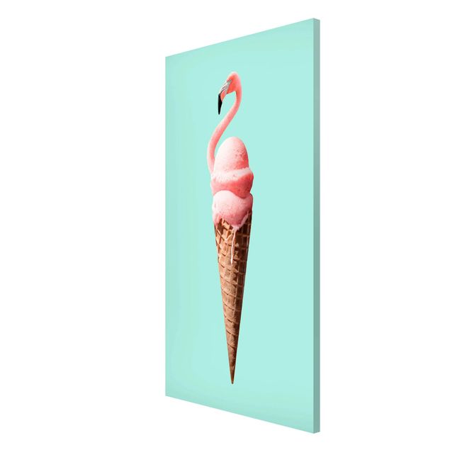 Láminas de cuadros famosos Ice Cream Cone With Flamingo