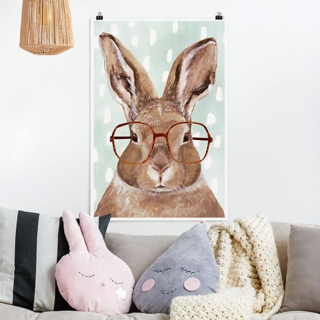 Decoración habitación infantil Animals With Glasses - Rabbit