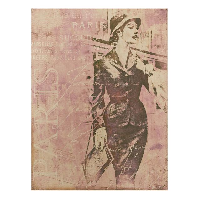 cuadros en madera con frases Vintage Collage - Parisienne