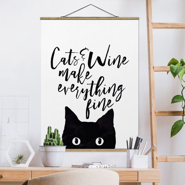 Decoración de cocinas Cats And Wine make Everything Fine