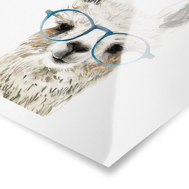 Cuadros de animales Hip Lama With Glasses III