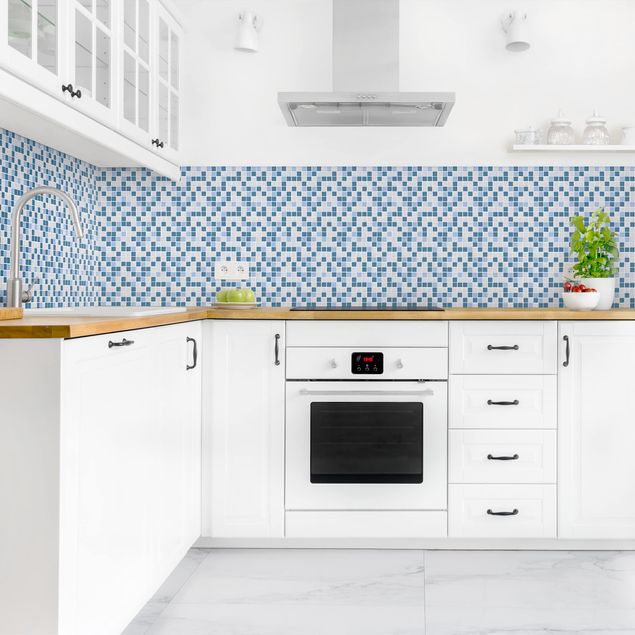 Salpicaderos de cocina efecto teja Mosaic Tiles Blue Gray