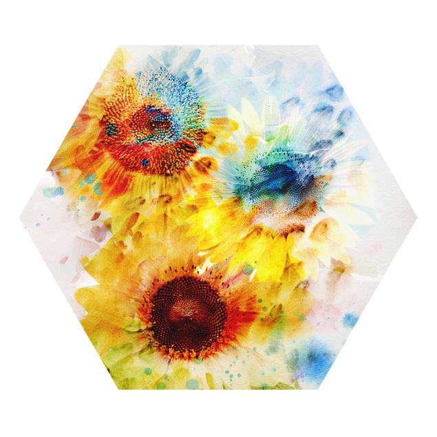 Cuadros decorativos modernos Watercolour Flowers Sunflowers
