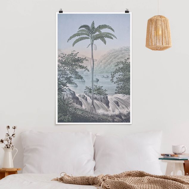 Decoración cocina Vintage Illustration - Landscape With Palm Tree