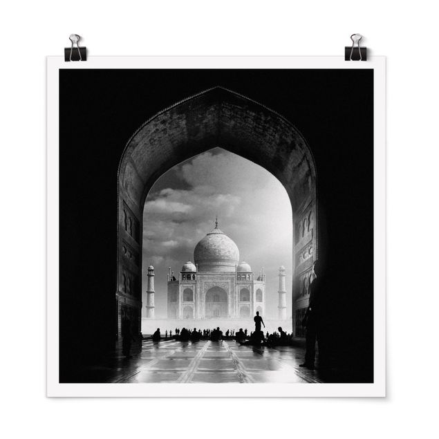 Pósters en blanco y negro The Gateway To The Taj Mahal