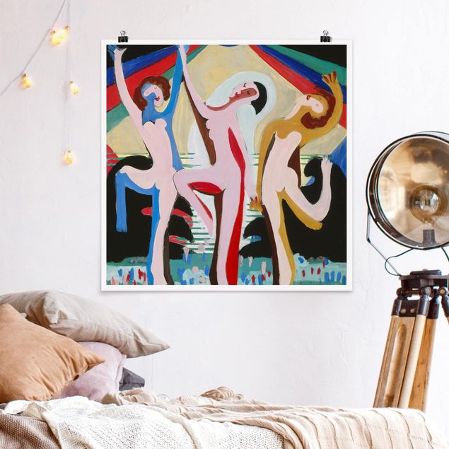 Láminas cuadros famosos Ernst Ludwig Kirchner - colour Dance