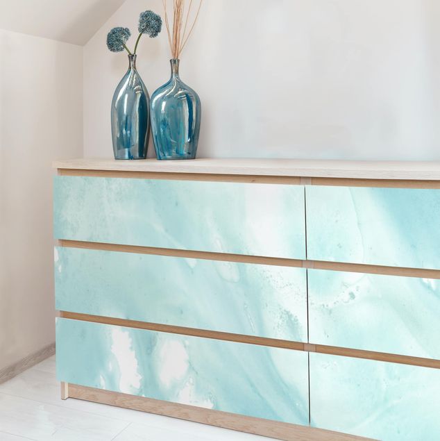Decoración cocina Emulsion In White And Turquoise I
