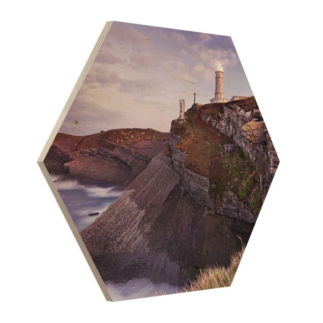 Cuadros de madera playas Cliffs And Lighthouse