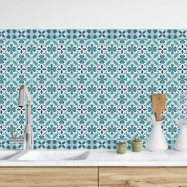 Decoración cocina Geometrical Tile Mix Blossom Turquoise