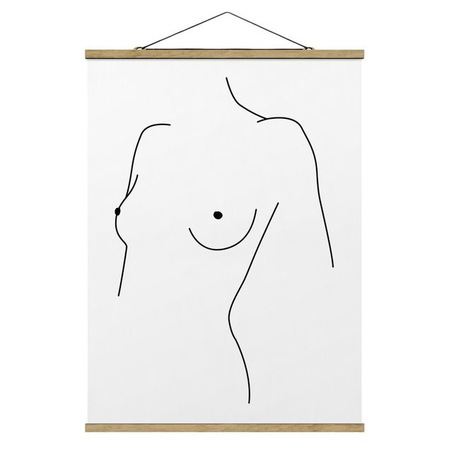 Reproducciónes de cuadros Line Art Nude Bust Woman Black And White