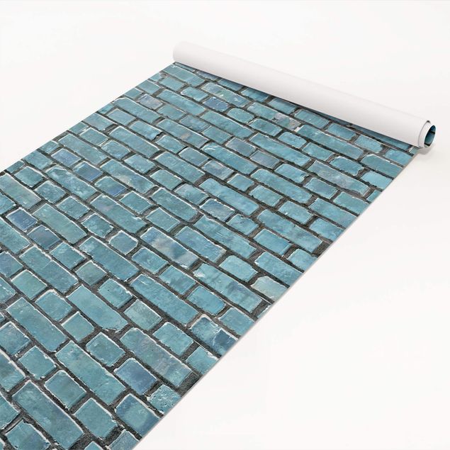 Láminas adhesivas patrones Brick Tiles Turquoise
