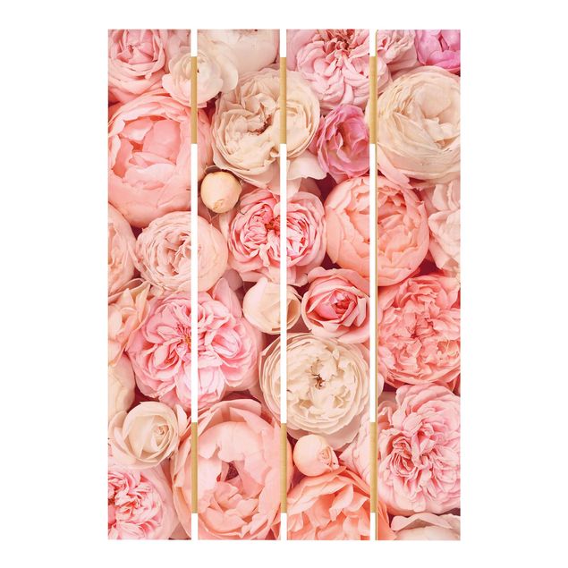 cuadros de madera decorativos Roses Rosé Coral Shabby