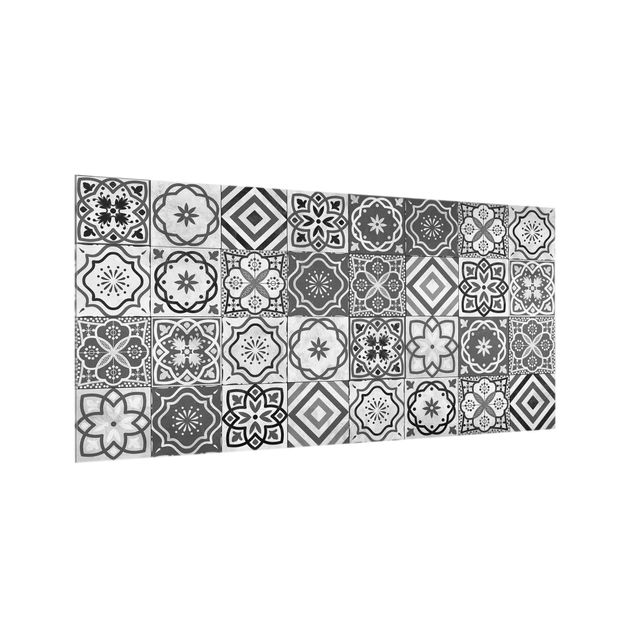 panel-antisalpicaduras-cocina Mediterranean Tile Pattern Grayscale