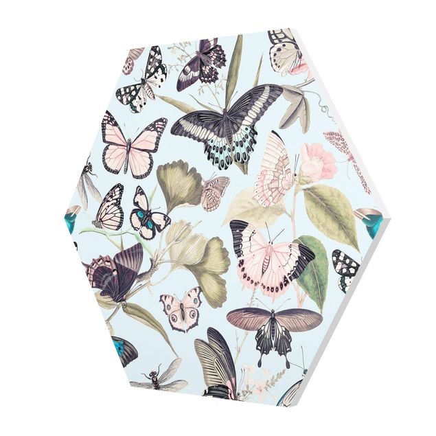 Cuadros multicolores Vintage Collage - Butterflies And Dragonflies