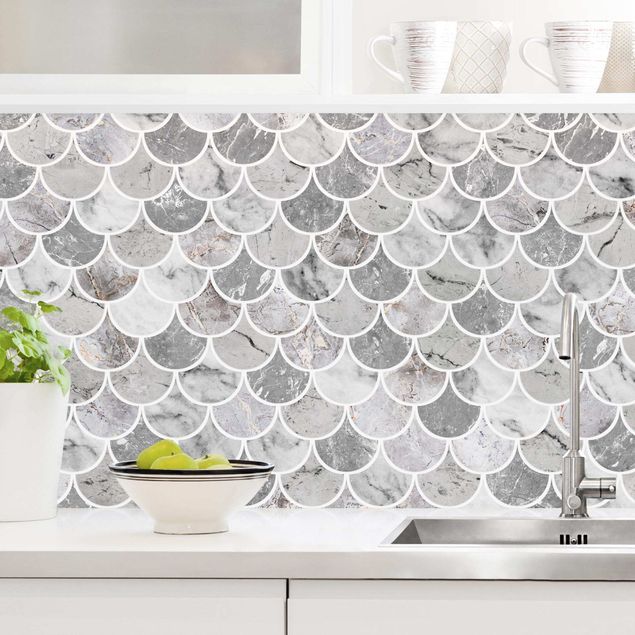 Decoración en la cocina Fish Scake Tiles Marble - Grey
