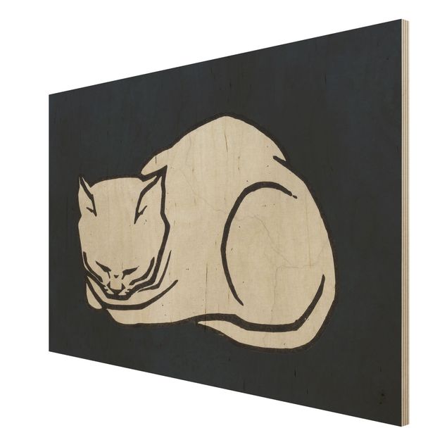 Cuadros modernos Sleeping Cat Illustration