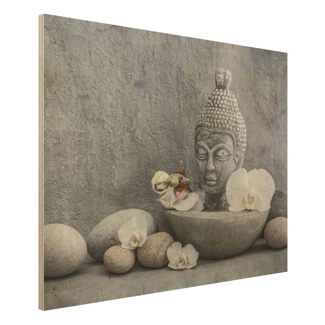 Decoración cocina Zen Buddha, Orchid And Stone