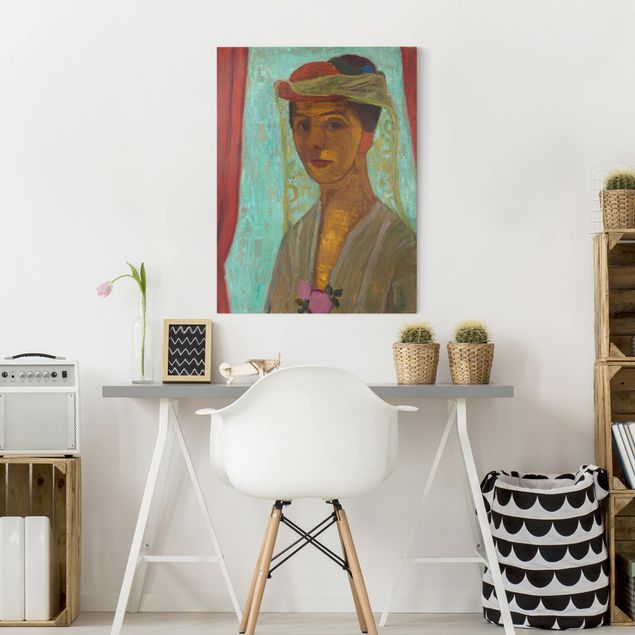 Decoración en la cocina Paula Modersohn-Becker - Self-Portrait with a Hat and Veil