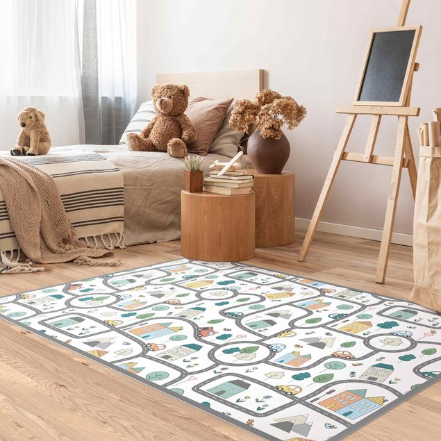 Decoración habitación infantil Playoom Mat City Traffic- Out And About With The Car