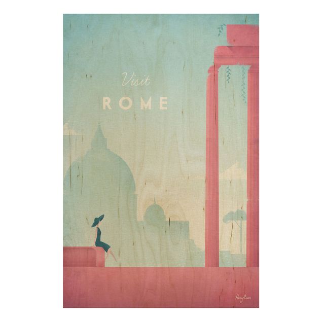 cuadros de madera vintage Travel Poster - Rome