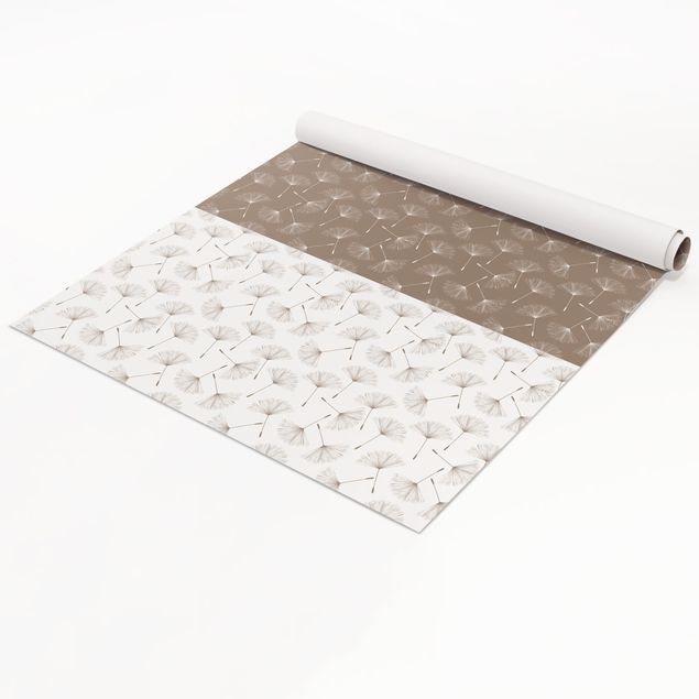 Papel adhesivo para muebles patrones Dandelion Pattern In Mocca And Polar White