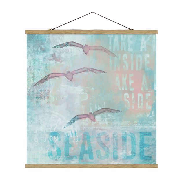 Cuadros con frases motivadoras Shabby Chic Collage - Seagulls